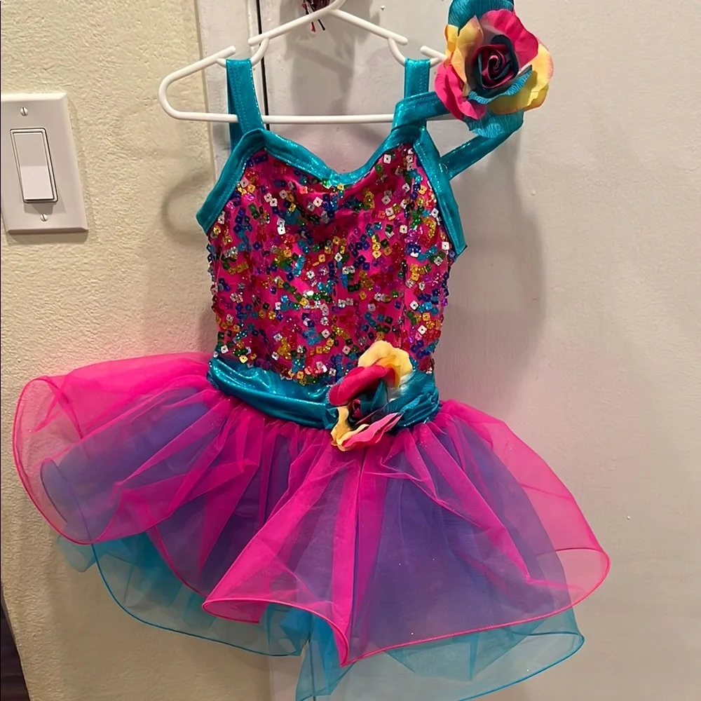 Colorful Sequin Kids Costume Dress - Picture 1 of 4